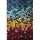 rugs modern Mavi Kırmızı Temalı Çok Renkli Kristal Geometrik Şekil Desenli Kreatif Modern Dekoratif Halı 2131, 80 x 200