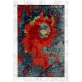 rugs modern Mavi Kırmızı Temalı Soyut Abstract Desenli Kreatif Modern Dekoratif Halı 5199, 140 x 200