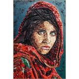 rugs modern Mavi Kırmızı Temalı Soyut Kadın Portre Desenli Kreatif Modern Dekoratif Halı 3580, 100 x 250