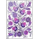 rugs modern Mavi Mor Renkli Çiçekli Floral Modern Dekoratif Halı miravip164, 75 x 200