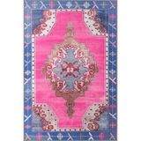 rugs modern Mavi Pembe Temalı Geleneksel Motif Desenli Vintage Dekoratif Halı 3611, 120 x 180