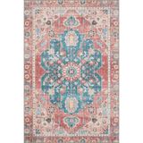 rugs modern Mavi Pembe Temalı Geleneksel Motif Desenli Vintage Dekoratif Halı 5012, 150 x 300