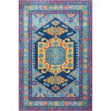 rugs modern Mavi Pembe Temalı Geleneksel Motif Etnik Desenli Vintage Dekoratif Halı 4639, 150 x 150