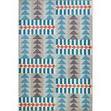 rugs modern Mavi Renklerde Üçgen Motifli Dokuma Taban Halı 4169, 140 x 200