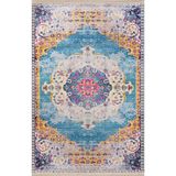 rugs modern Mavi Sarı Temalı Geleneksel Motif Etnik Desenli Kreatif Vintage Dekoratif Halı 2039, 140 x 200