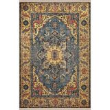 rugs modern Mavi Sarı Temalı Geleneksel Motif Etnik Desenli Kreatif Vintage Dekoratif Halı 2614, 140 x 200