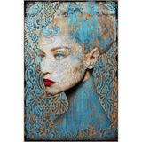 rugs modern Mavi Temalı Asil Soyut Kadın Portre Desenli Kreatif Modern Dekoratif Halı 2525, 80 x 150