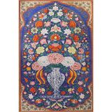 rugs modern Mavi Temalı Çok Renkli Etnik Çiçek ve Gül Desenli Kreatif Modern Dekoratif Halı 2331, 140 x 200