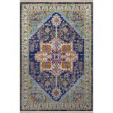 rugs modern Mavi Temalı Geleneksel Motif Desenli Saçaklı Vintage Dekoratif Halı 3063, 140 x 200