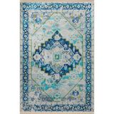 rugs modern Mavi Temalı Geleneksel Motif Etnik Çiçek Desenli Kreatif Vintage Dekoratif Halı 2617, 140 x 200