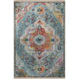 rugs modern Mavi Temalı Geleneksel Motif Etnik Çiçek Desenli Kreatif Vintage Dekoratif Halı 2871, 140 x 200