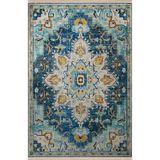 rugs modern Mavi Temalı Geleneksel Motifli Çiçek Desenli Kreatif Vintage Dekoratif Halı 2950, 140 x 200