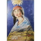 rugs modern Mavi Temalı Soyut Kadın Portre Desenli Kreatif Modern Dekoratif Halı 2522, 80 x 150