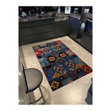 rugs modern Mavi Tonlarda Çok Renkli Çiçek Detaylı Antik Tasarım Serisi Desenli Vintage Dekoratif Halı antik75, 140 x 200