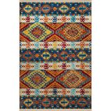 rugs modern Mavi Turuncu Temalı Geleneksel Motif Desenli Kreatif Vintage Dekoratif Halı 2434, 155 x 230