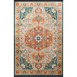 rugs modern Mavi Turuncu Temalı Geleneksel Motif Etnik Desenli Kreatif Vintage Dekoratif Halı 2029, 150 x 300