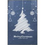 rugs modern Mavi Yılbaşı Temalı Merry Christmas Yazılı Karma Ağaç Süs Desenli Kreatif Modern Dekoratif Halı 2233, 80 x 150