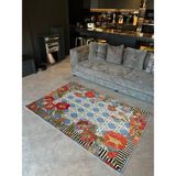 Rugs Modern mira 1038 Mavi Gelincik Temalı Dokuma Taban Halı - 120 x 180