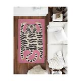 rugs modern Mira 1136 Pembe Kaplan Figürlü Dokuma Taban Halı, 100 x 150