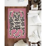 Rugs Modern mira 1136 Pembe Kaplan Figürlü Dokuma Taban Halı - 120 x 180