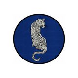 rugs modern Mira 1156 Yuvarlak Lacivert Leopar Ja Dokuma Taban Tasarım Halı, 120 x 120