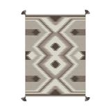 rugs modern Mira 1178 Bej Kahverengi Etnik Desenli Püsküllü Dokuma Taban Halı, 100 x 200