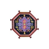 rugs modern Mira 1182 Etnik Desen Figürlü Sekizgen Püsküllü Halı, 80 x 80