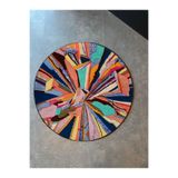 rugs modern Mira 1187 Çok Renkli Soyut Yuvarlak Halı, 100 x 100