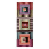 rugs modern Mira 1209 Renkli Geometrik Desenli Çizgili Baskılı Dokuma Taban Halı, 140 x 200