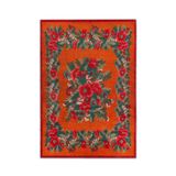 rugs modern Mira 1215 Karabağ Kırmızı Gelincik Temalı Baskılı Dokuma Taban Halı, 100 x 250