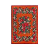 rugs modern Mira 1215 Karabağ Kırmızı Gelincik Temalı Baskılı Dokuma Taban Halı, 80 x 200
