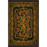 Rugs Modern mira 945 Karabağ Vintage Görünüm Siyah Saçaklı Dokuma Taban Halı - 120 x 180