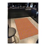 rugs modern Mira 966 Zincir Temalı Turuncu Bordo Dokuma Taban Halı, 140 x 200