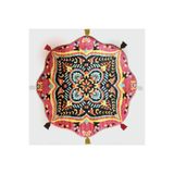 rugs modern Mira Çok Renkli Püsküllü Etnik Desenli Yuvarlak Halı, 100 x 100