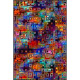 rugs modern Mixed Coloring Carpet Temalı Desenli Dokuma Taban Halı ve Yıkanabilir Halı miravip10226, 140 x 200