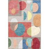 rugs modern Mixed Renkli Yuvarlak Desenli Dekoratif Halı miravip886, 140 x 200
