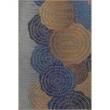 rugs modern Modern Kahverengi Mavi Desenli Dokuma Taban Yıkanabilir Halı miravip9057, 140 x 200