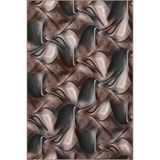rugs modern Modern Kahverengi Şeklli Desenli Dokuma Taban Yıkanabilir Halı miravip9187, 140 x 200