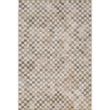 rugs modern Modern Kareli Kahverengi Geometrik Temalı Desenli Dekoratif ve Yıkanabilir Halı miravip9315, 100 x 200