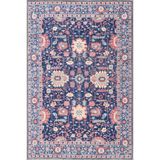 rugs modern Mor Bordürlü Botanik Temalı Desenli Dokuma Taban Halı ve Yıkanabilir Halı aloha2, 75 x 150