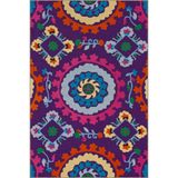 rugs modern Mor Desenli Renkli Çiçekli Temalı Dokuma Taban Halı ve Yıkanabilir Halı miravip9848, 100 x 300