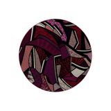 rugs modern Mor Kırmızı Temalı Çok Renkli Karma Şekil Desenli Modern Dokuma Taban Yuvarlak Dekoratif Halı 2197, 120 x 120