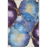 rugs modern Mor Mavi Temalı Soyut Prizmatik Desenli Kreatif Modern Dekoratif Halı 3987, 75 x 200