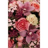 rugs modern Mor Pembe Temalı Gül ve Çiçek Desenli Kreatif Modern Dekoratif Halı 2316, 80 x 200
