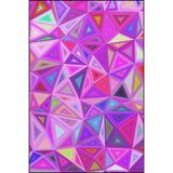 rugs modern Mor Pembe Temalı Kristal Geometrik Desenli Modern Dekoratif Halı 3843, 75 x 300