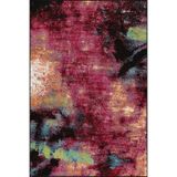 rugs modern Mor Siyah Pastelli Desenli Dokuma Taban Halı ve Yıkanabilir Halı miravip10419, 100 x 200