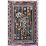 rugs modern Mor Siyah Temalı Kaplan Desenli Kreatif Modern Dekoratif Halı 3195, 100 x 300