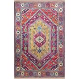 rugs modern Mor Turuncu Temalı Çok Renkli Geleneksel Motif Etnik Desenli Vintage Dekoratif Halı 2040, 80 x 150