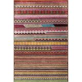 rugs modern Mor Ve Karışık Renkli Çizgi Geometrik Desenli Dokuma Taban Halı 4097, 100 x 100