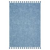 rugs modern Moroccan 9007 Mavi Renkli Hasır Görünüm Mavi Püsküllü Modern Kilim, 77 x 150